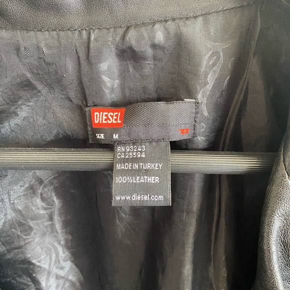 Black Diesel 100% Leather Jacket - Picture 3 of 5